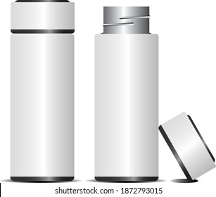 Mini Hot Water Flask For Traveling, Flask Mockup For Product Band Brand 