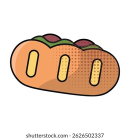 Mini hotdog sandwich pop. Vector illustration
