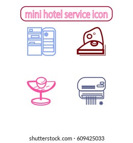 Mini Hotel Services Icons Set. Vector illustration