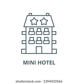Mini hotel vector line icon, linear concept, outline sign, symbol