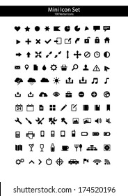 Mini Icon Set. 100 Vector Icons