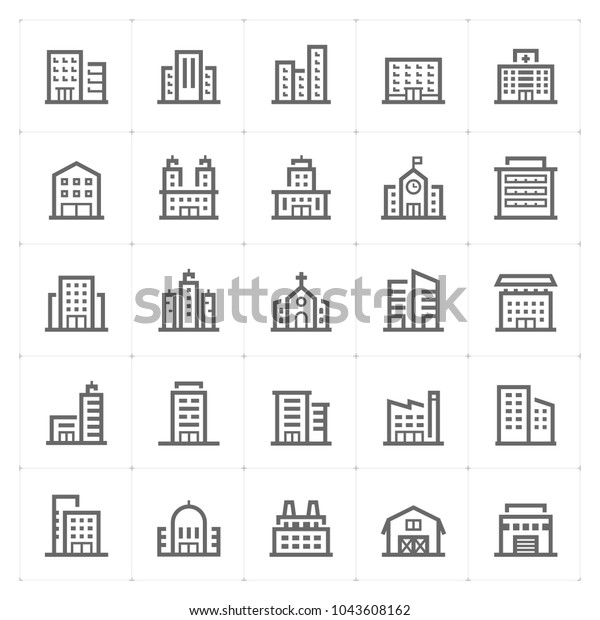 Mini Icon\
set - Building icon vector\
illustration