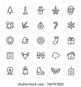 Mini Icon set – Christmas icon vector illustration. Design for Christmas and new year celebration.