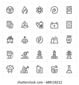 Mini Icon set - energy and power icon vector illustration