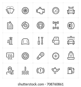 Mini Icon set – garage and auto part icon vector illustration