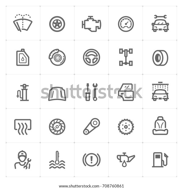 Mini Icon set – garage and auto part icon\
vector illustration