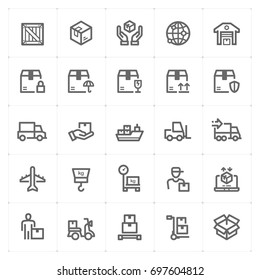 Mini Icon set - logistic and delivery icon vector illustration