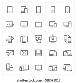 Mini Icon Set - Responsive And Devices Icon Vector Illustration