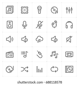 Mini Icon set - voice and audio icon vector illustration