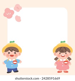 Mini illustration of kindergarten characters