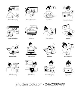 Mini Illustrations Depicting Website Media