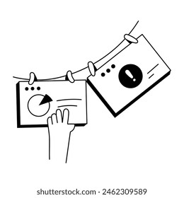 Mini Ilustraciones que representan medios de Sitio web