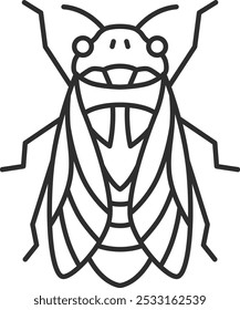 Mini insect single icon cicada