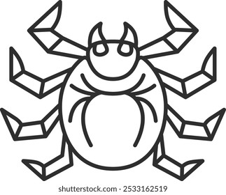 Mini ácaro del icono del insecto solo