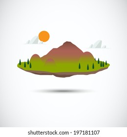 mini island - vector illustration