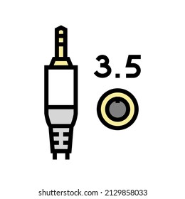 mini jack 3.5 color icon vector. mini jack 3.5 sign. isolated symbol illustration