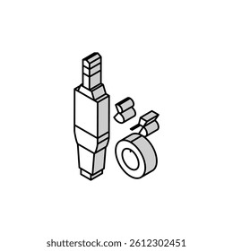 mini jack 3.5 isometric icon vector. mini jack 3.5 sign. isolated symbol illustration