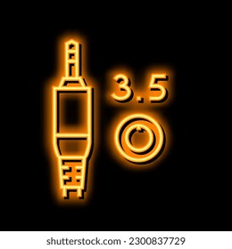 mini jack 3.5 vector de señal de luz de neón. ilustración de mini jack 3.5
