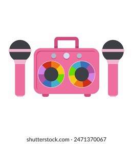 Mini karaoke machine vector cartoon illustration isolated on a white background.