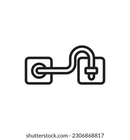 Mini Latch Outline Icon Vector Illustrator