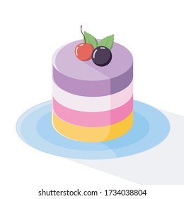 Mini layered cheese cake with beautiful color variants.