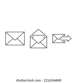 Mini linear icons collection.  letter