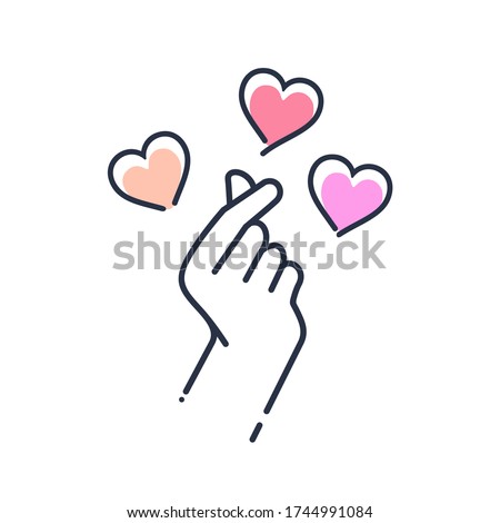 Similar – Image, Stock Photo Sign of Love korea finger