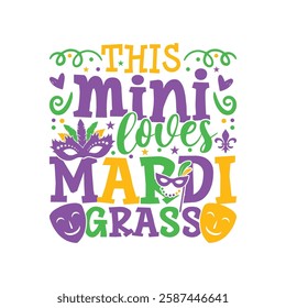 Mini loves Mardi gras design, Mardi gras family designs