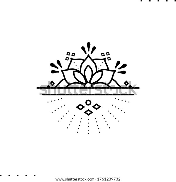 A mini mandala\
vector icon in outlines 