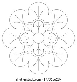 Mini Mandalas Easy Flowers Drawing Kidsseniors Stock Vector (Royalty ...