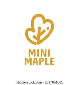 mini maple leaf autumn nature logo concept design illustration