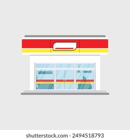 mini market illustration. flat style vector