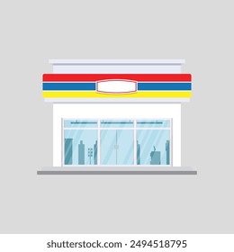 mini ilustración de mercado. Vector de estilo plano