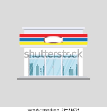 mini market illustration. flat style vector