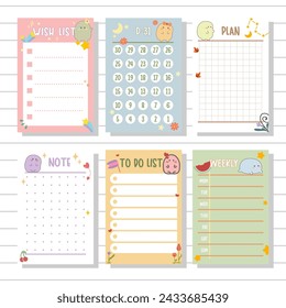 mini memo wish list planner design collection set