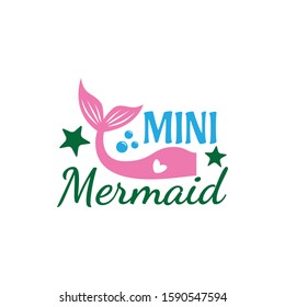 mini mermaid family baby and kid funny pun vector graphic design for cutting machine craft and print template