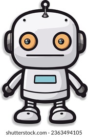 Mini Metal Bot: Gray Adhesive Decal