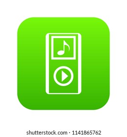 Mini MP3 portable player icon digital green for any design isolated on white vector illustration