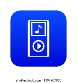 Mini MP3 portable player icon digital blue for any design isolated on white vector illustration