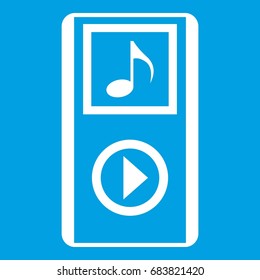 Mini MP3 portable player icon white