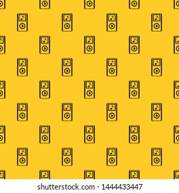 Mini MP3 portable player pattern seamless vector repeat geometric yellow for any design