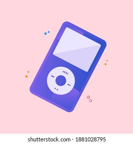 Mini music player.  Entertainment audio player. Flat design icon ready to use for website, mobile app, presentation and any other projects