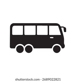 mini nice single buss vector icon design on solid white background