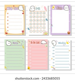 mini bloc de notas diseño 6 tipos conjunto de colección