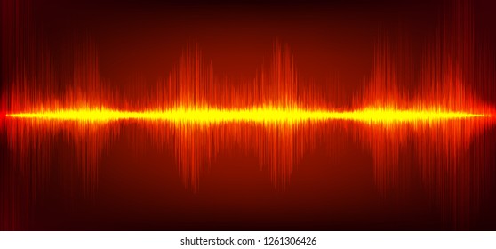 Mini Orange Digital Sound Wave Background,technology and earthquake wave concept,design for music industry,Vector,Illustration.