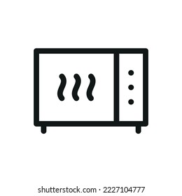 Mini oven isolated icon, microwave oven outline vector icon with editable stroke