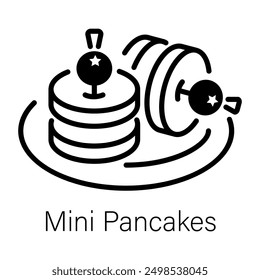 Icono de mini panqueques en estilo lineal