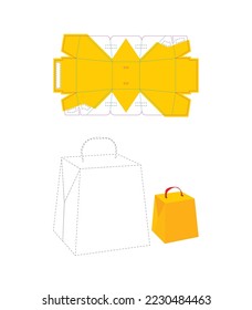 Mini Panettone Box 100g and Die Cut Pattern Template Design Full Scale and Prepared for Cardboard Production