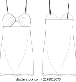 Mini Party Dress Design Sketch