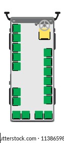 Mini Passenger bus seat map vector and illustration